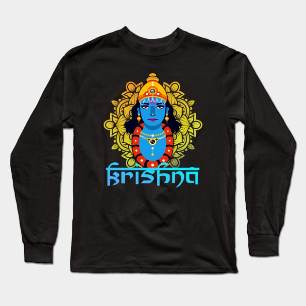 Krishna Mandala Hinduism Gift Long Sleeve T-Shirt by Foxxy Merch